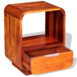 Table de chevet avec tiroir Bois massif 40x30x50 cm – Image 5