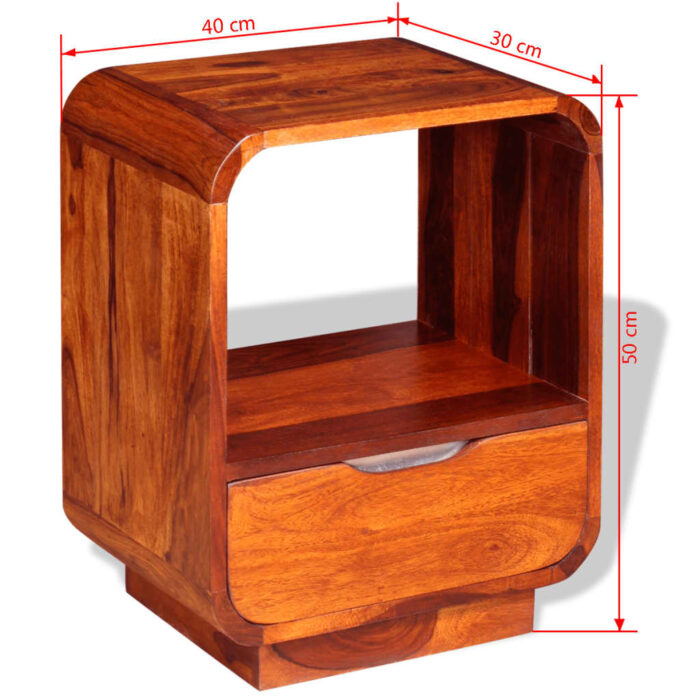 Table de chevet avec tiroir Bois massif 40x30x50 cm – Image 8