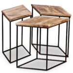 Table basse Bois de manguier massif 56x48x40 cm – Image 5