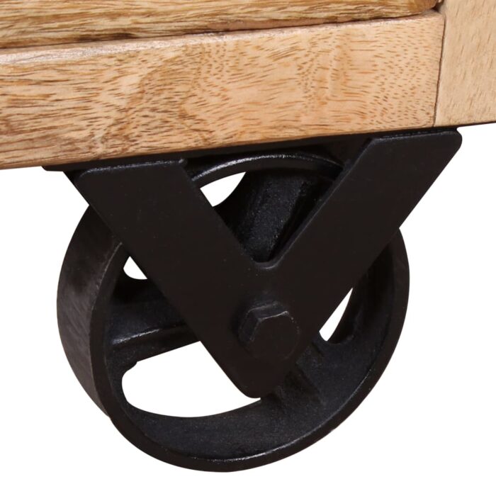 Table basse Bois de manguier brut 70 x 70 x 40 cm – Image 11