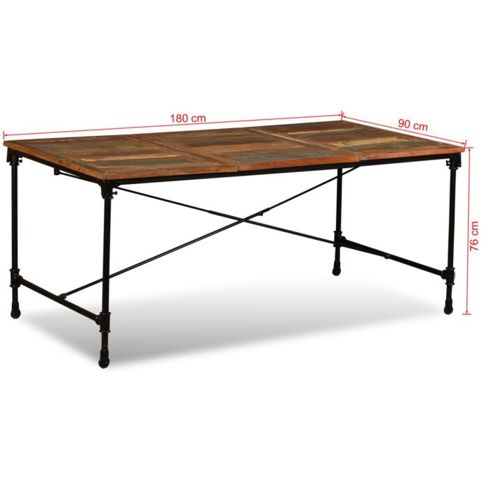 Table à manger Bois de récupération massif 180 cm – Image 11
