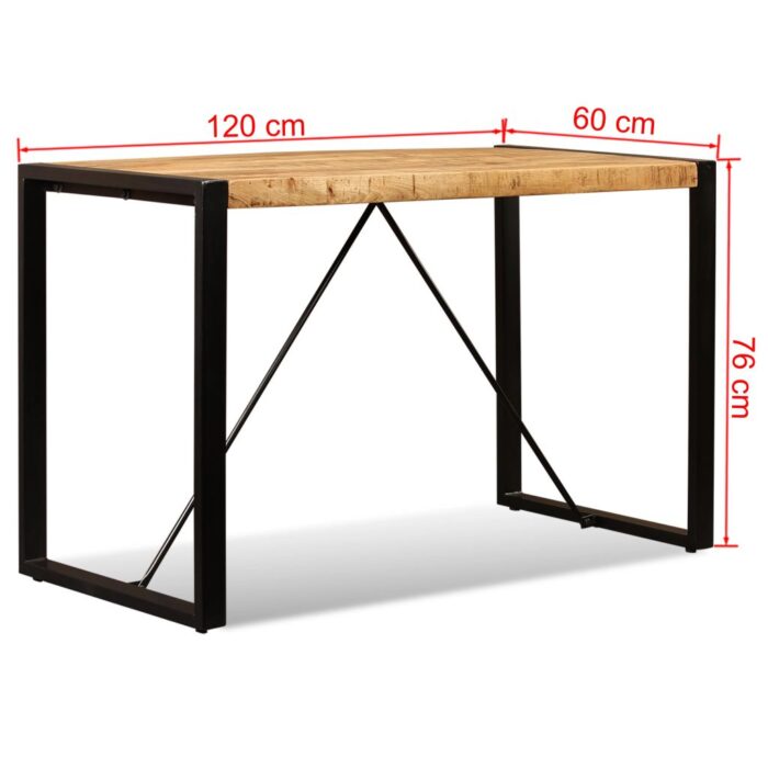 Table à manger Bois de manguier brut 120 cm – Image 11