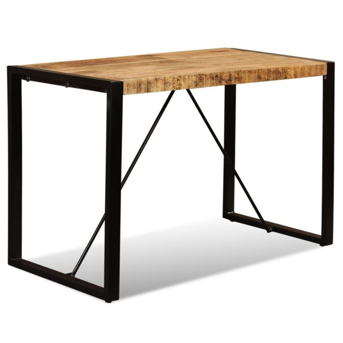 Table à manger Bois de manguier brut 120 cm – Image 6