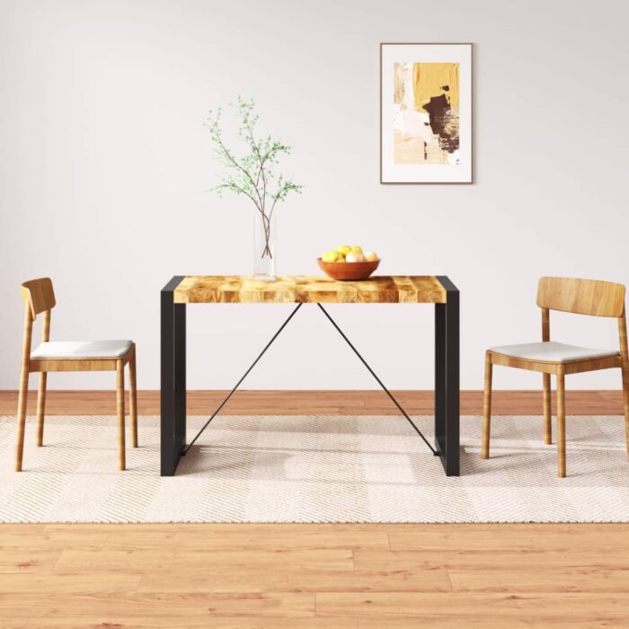 Table à manger Bois de manguier brut 120 cm – Image 1