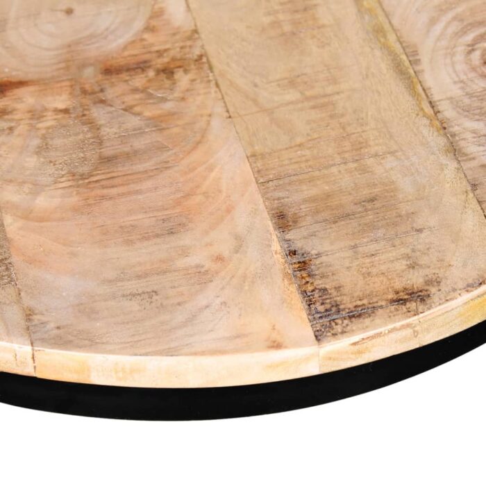 Table basse 2 pcs Bois de manguier brut Rond 40/50 cm – Image 5