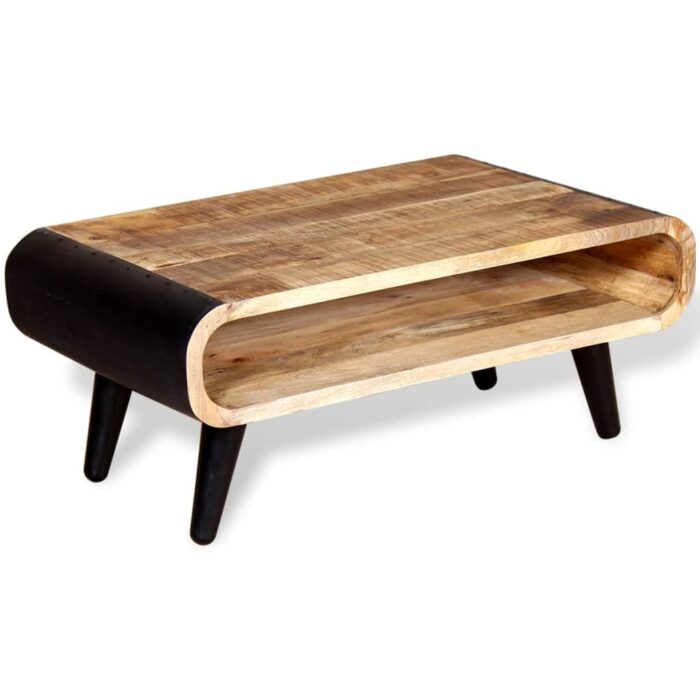 Table basse Bois de manguier brut 90x55x39 cm – Image 1