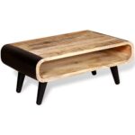Table basse Bois de manguier brut 90x55x39 cm – Image 2
