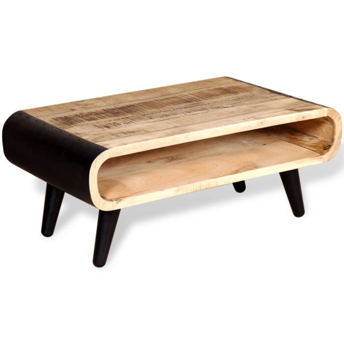Table basse Bois de manguier brut 90x55x39 cm – Image 3