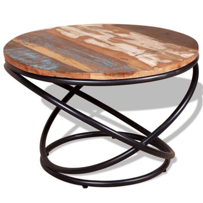 Table basse Bois de récupération massif 60x60x40 cm – Image 1