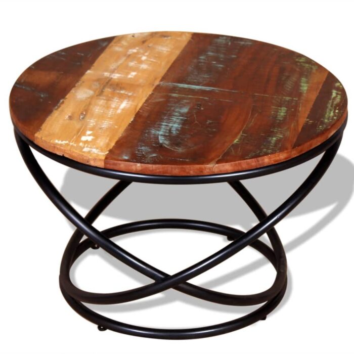 Table basse Bois de récupération massif 60x60x40 cm – Image 2