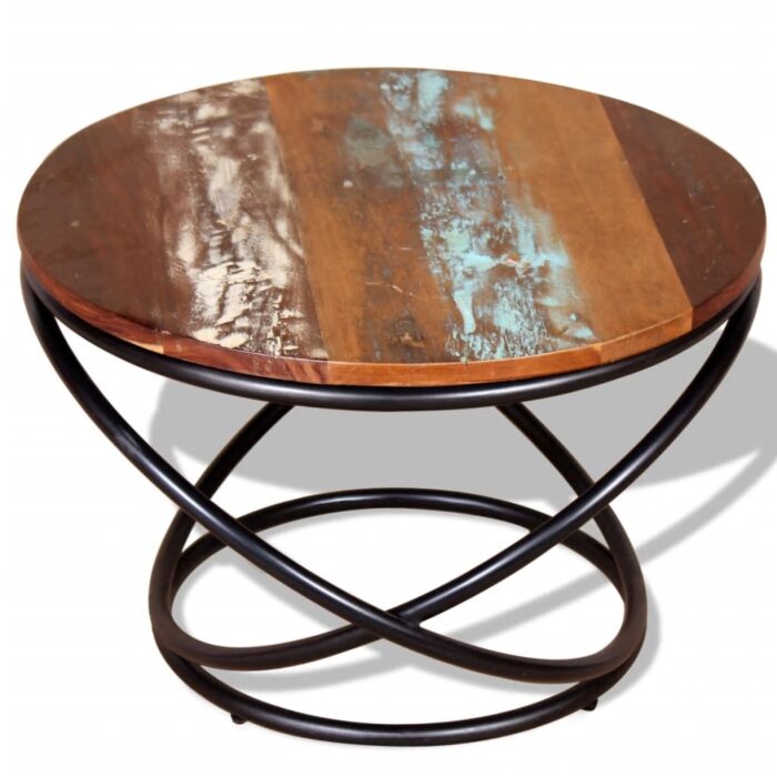 Table basse Bois de récupération massif 60x60x40 cm – Image 3