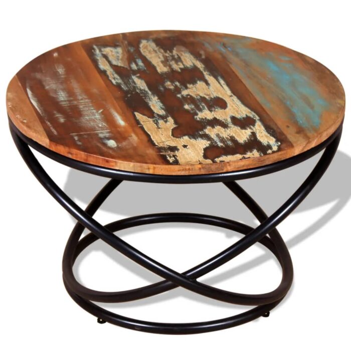Table basse Bois de récupération massif 60x60x40 cm – Image 4