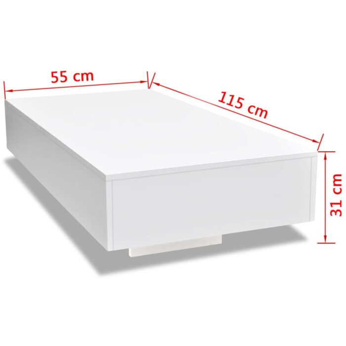 Table basse blanc brillant – Image 3