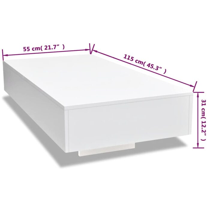 Table basse blanc brillant – Image 4