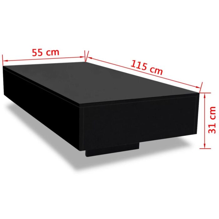 Table basse noir brillant – Image 3