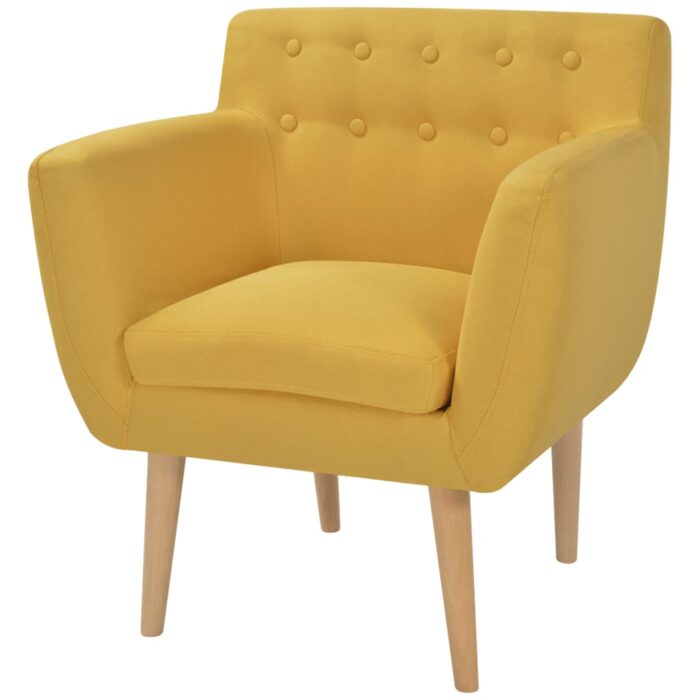 Fauteuil jaune tissu – Image 1