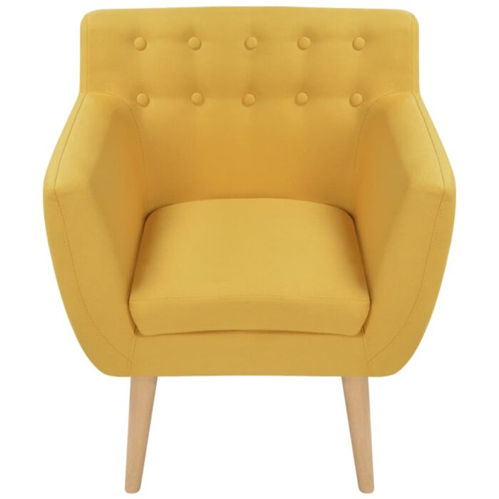 Fauteuil jaune tissu – Image 2