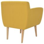 Fauteuil jaune tissu – Image 3