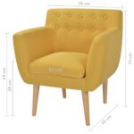 Fauteuil jaune tissu – Image 4