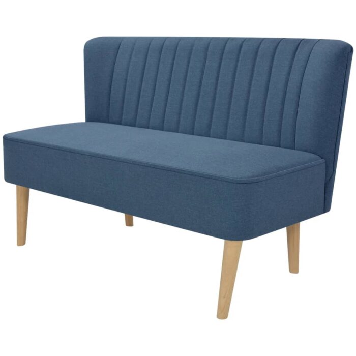 Canapé 117x55,5x77 cm Tissu Bleu – Image 1