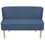 Canapé 117x55,5x77 cm Tissu Bleu – Image 2