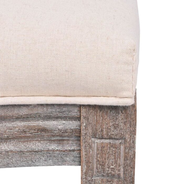 Chaises à manger lot de 4 crème tissu – Image 5