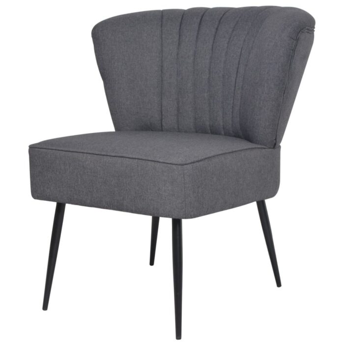 Chaise de cocktail gris foncé tissu – Image 1