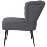 Chaise de cocktail gris foncé tissu – Image 3