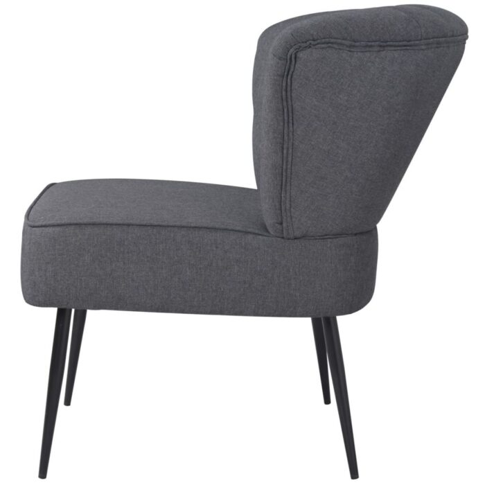 Chaise de cocktail gris foncé tissu – Image 3