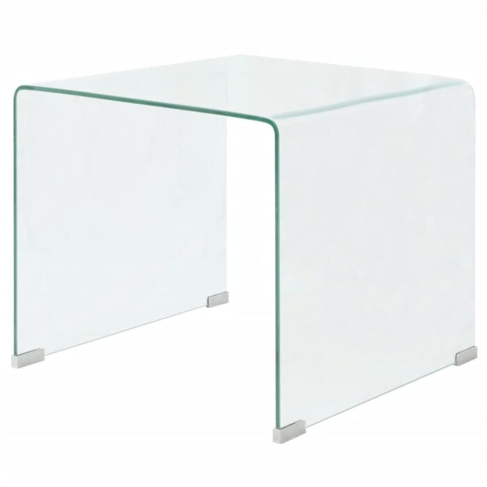 Table basse 49,5 x 50 x 45 cm Verre trempé Transparent – Image 1