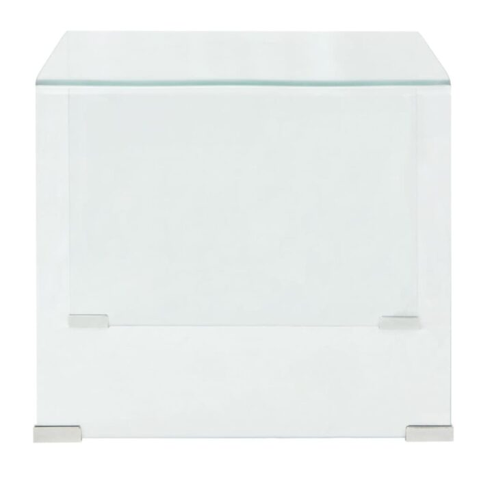 Table basse 49,5 x 50 x 45 cm Verre trempé Transparent – Image 2