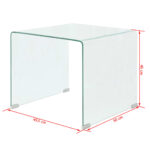Table basse 49,5 x 50 x 45 cm Verre trempé Transparent – Image 5