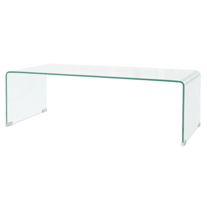 Table basse 98x45x30 cm Verre trempé Transparent – Image 1