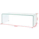 Table basse 98x45x30 cm Verre trempé Transparent – Image 5
