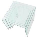 Ensemble de tables gigognes 3 Pièces Verre trempé Transparent – Image 3