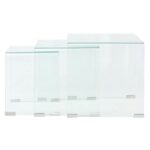 Ensemble de tables gigognes 3 Pièces Verre trempé Transparent – Image 5