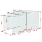 Ensemble de tables gigognes 3 Pièces Verre trempé Transparent – Image 6