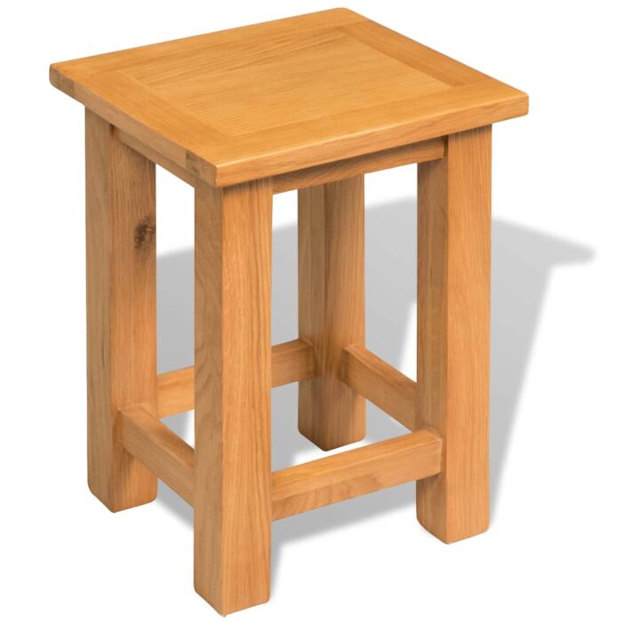 Table d'appoint 27 x 24 x 37 cm Bois de chêne massif – Image 1