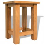 Table d'appoint 27 x 24 x 37 cm Bois de chêne massif – Image 2