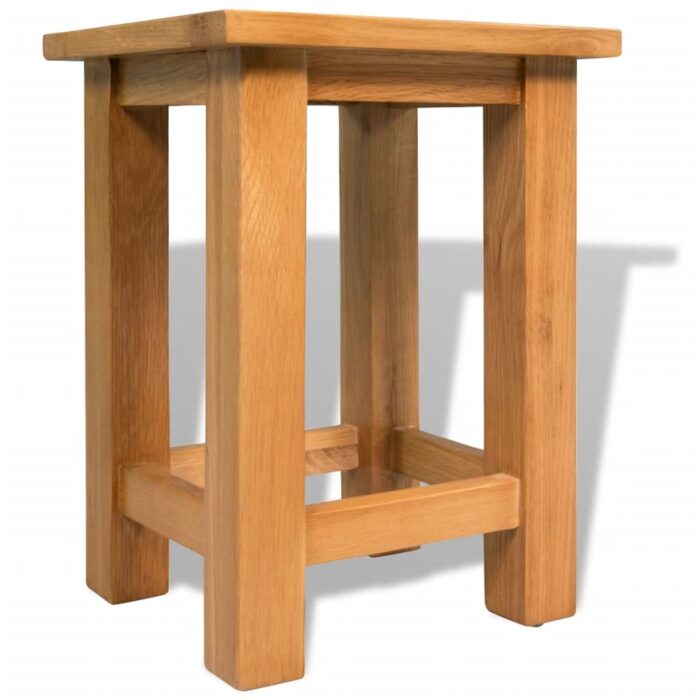 Table d'appoint 27 x 24 x 37 cm Bois de chêne massif – Image 2