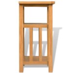 Table d'appoint avec étagère à revues Chêne massif 27x35x55 cm – Image 2
