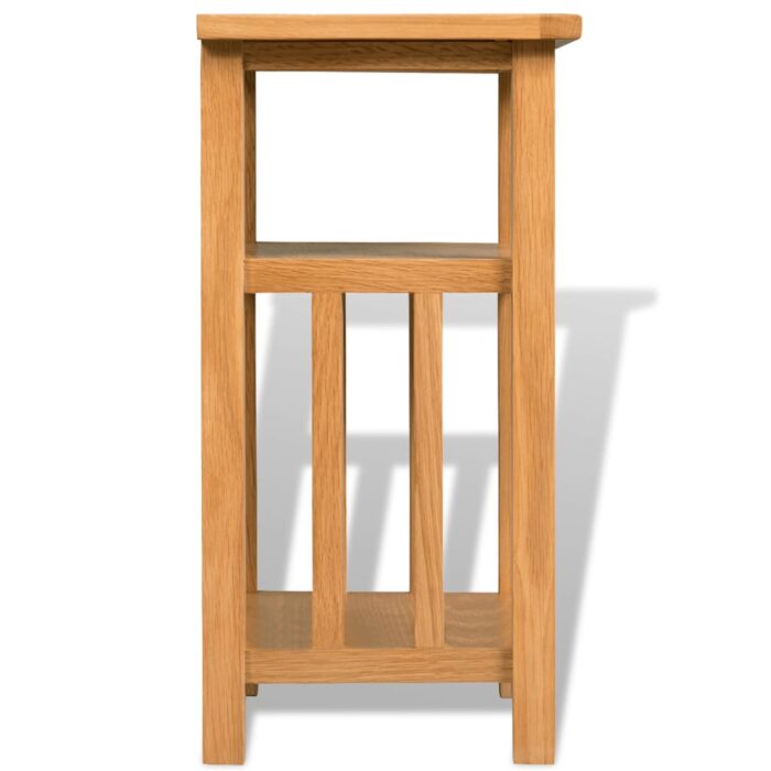 Table d'appoint avec étagère à revues Chêne massif 27x35x55 cm – Image 2
