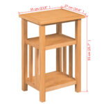 Table d'appoint avec étagère à revues Chêne massif 27x35x55 cm – Image 4