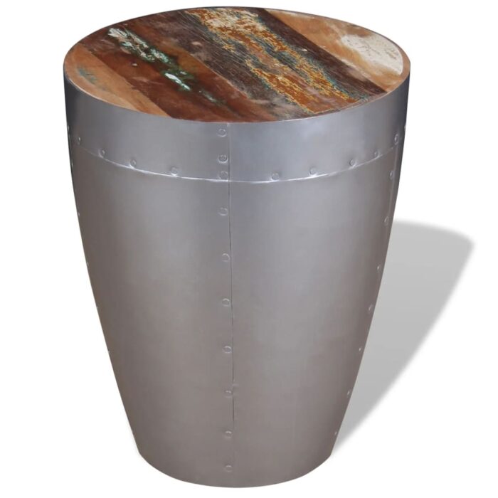 Tabouret aviateur Bois de récupération massif – Image 1