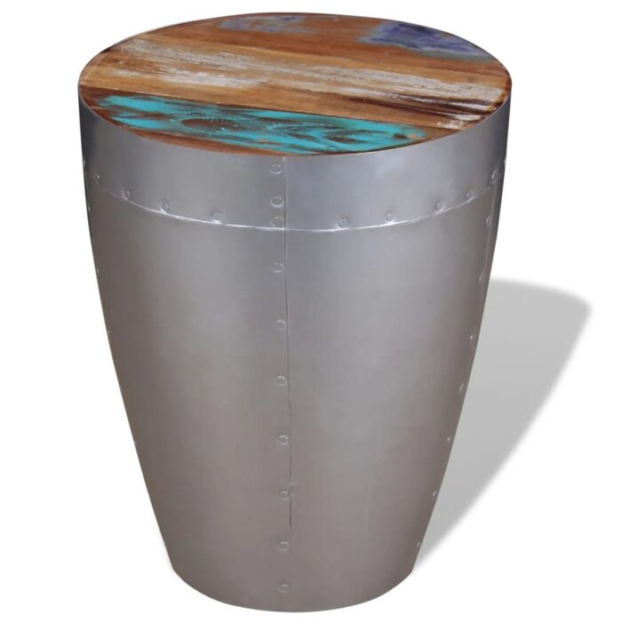 Tabouret aviateur Bois de récupération massif – Image 2