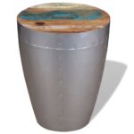 Tabouret aviateur Bois de récupération massif – Image 3