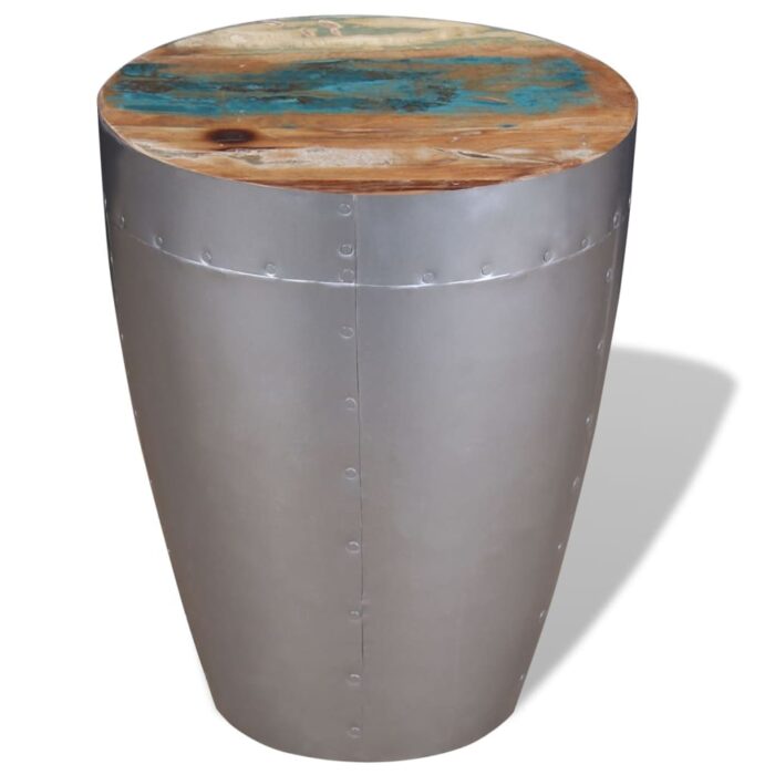 Tabouret aviateur Bois de récupération massif – Image 3