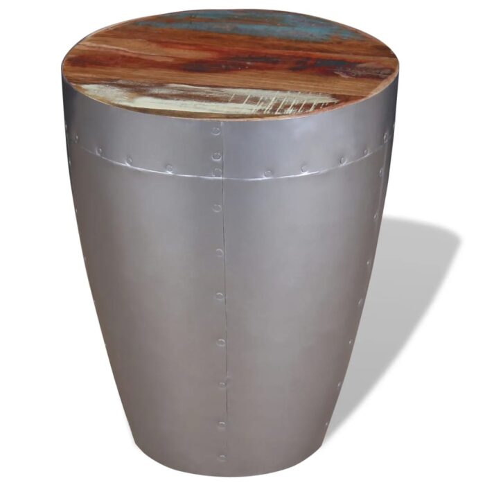 Tabouret aviateur Bois de récupération massif – Image 4