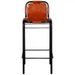 Tabourets de bar lot de 2 cuir véritable – Image 2