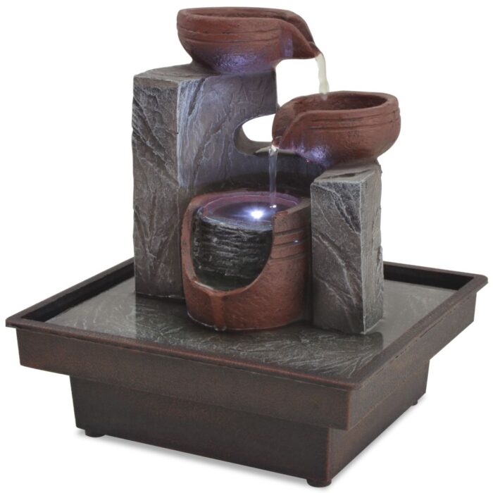 Fontaine d'intérieur avec lampe LED Polyrésine – Image 1